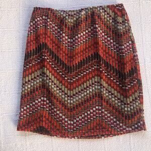 Vintage 90s Y2K Chevron Mini Skirt Catch My i Medium Phoebe Buffay Twee USA Boho